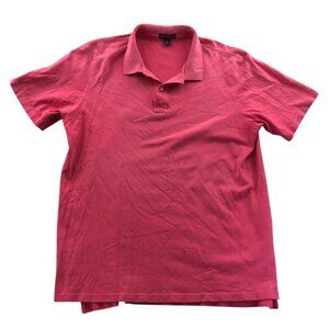 Lands End Mens Polo Shirt XL Pink Short Sleeve Casual Classic Pullover Cotton
